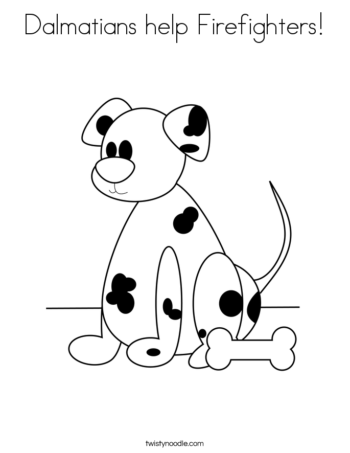 Dalmatians help Firefighters! Coloring Page
