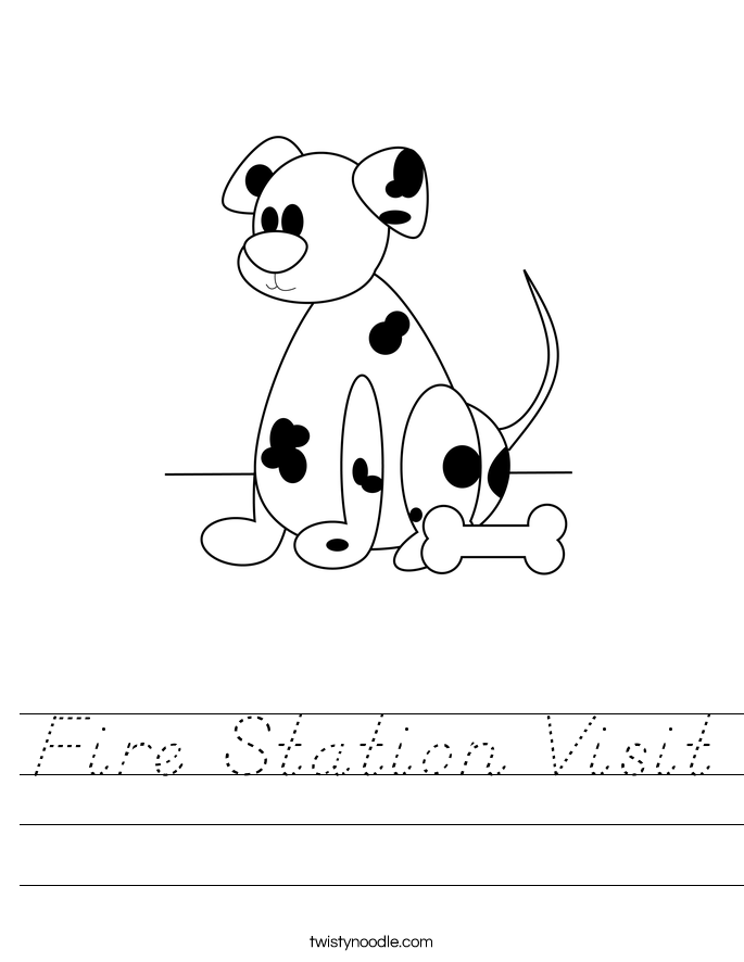 Fire Station Visit Worksheet - D'Nealian - Twisty Noodle