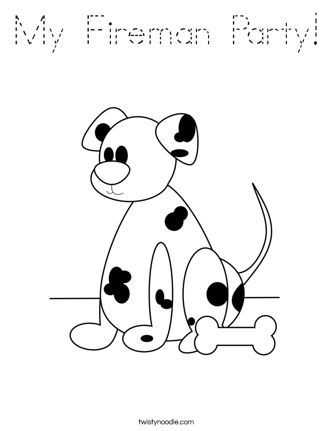 My Fireman Party! Coloring Page