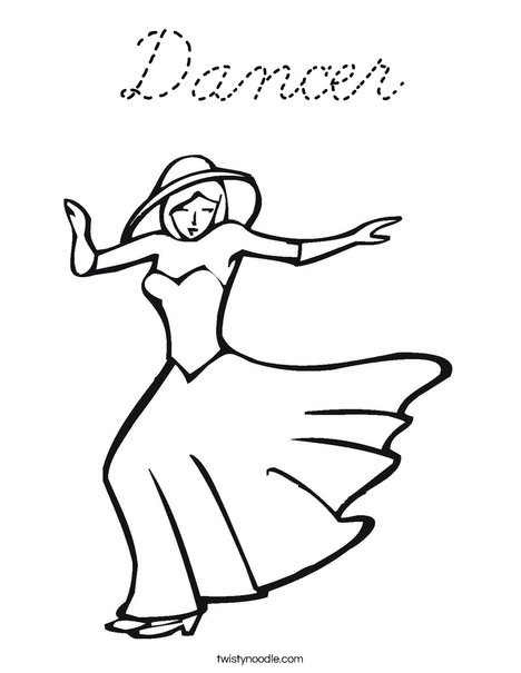 Dancer with Hat Coloring Page