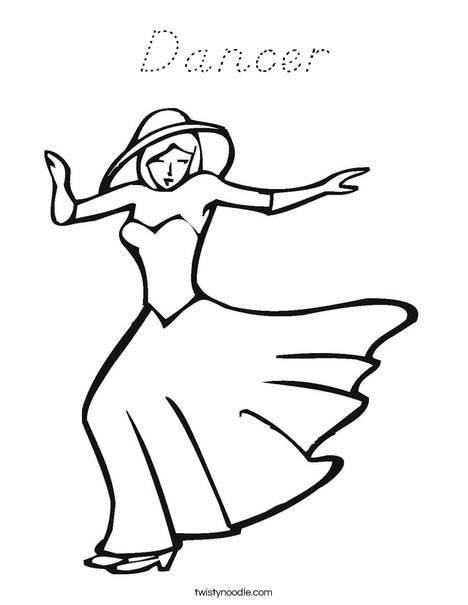 Dancer with Hat Coloring Page