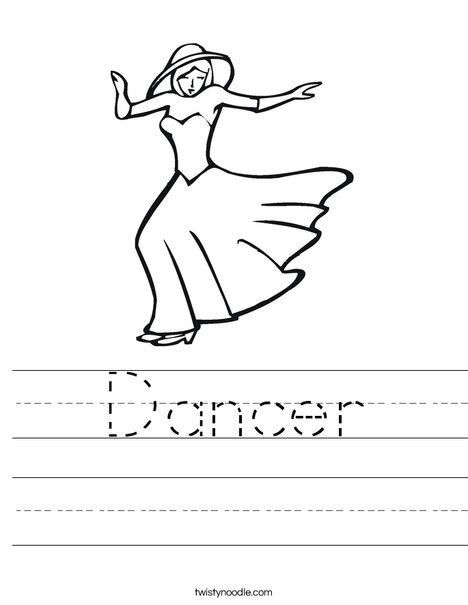 Dancer with Hat Worksheet