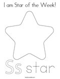 I am Star of the Week! Coloring Page