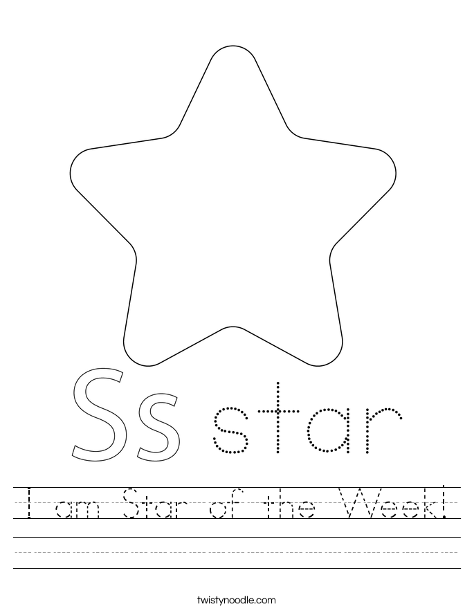 I am Star of the Week! Worksheet