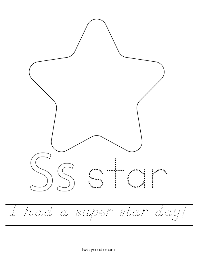 I had a super star day! Worksheet