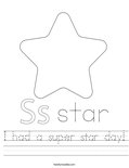 I had a super star day! Worksheet