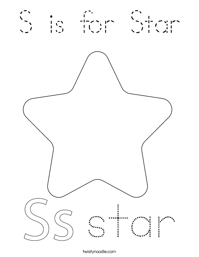 S is for Star Coloring Page
