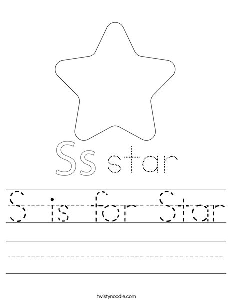 S is for Star Worksheet - Twisty Noodle