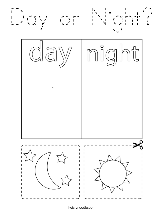 Day or Night? Coloring Page