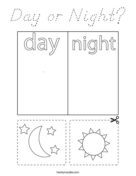 Day or Night? Coloring Page