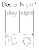 Day or Night Coloring Page