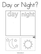 Day or Night Coloring Page