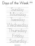 Days of the Week ^^ Coloring Page