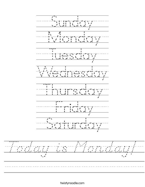 Days of the Week Worksheet