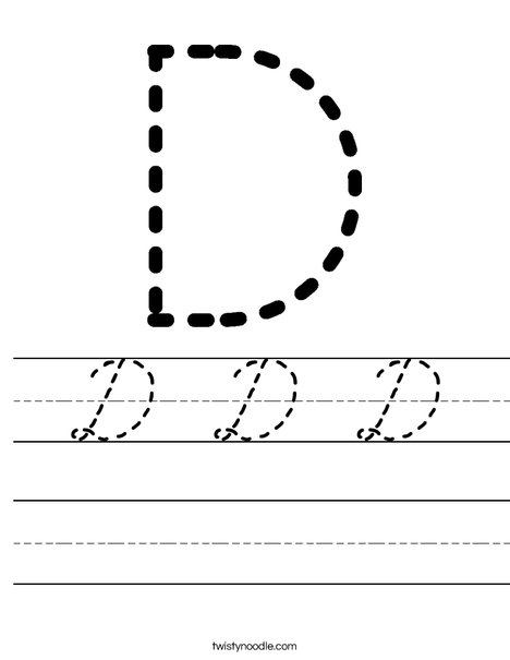 Tracing Letter D Worksheet