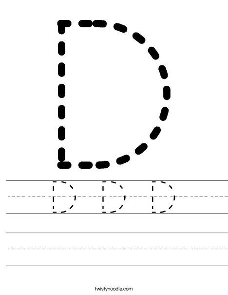 Tracing Letter D Worksheet