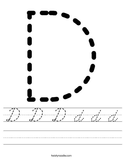 Tracing Letter D Worksheet