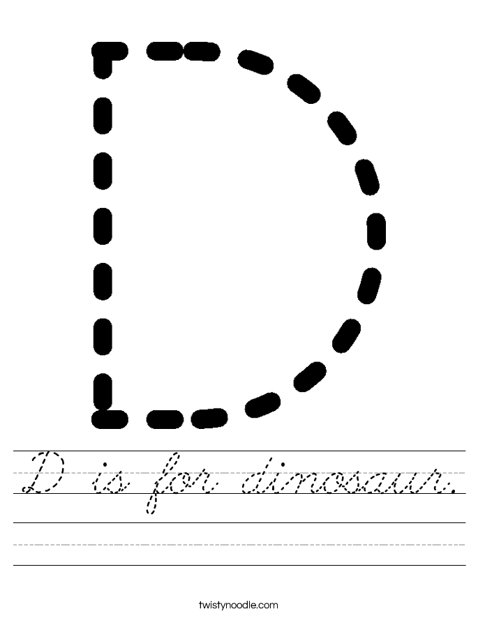 D is for dinosaur. Worksheet