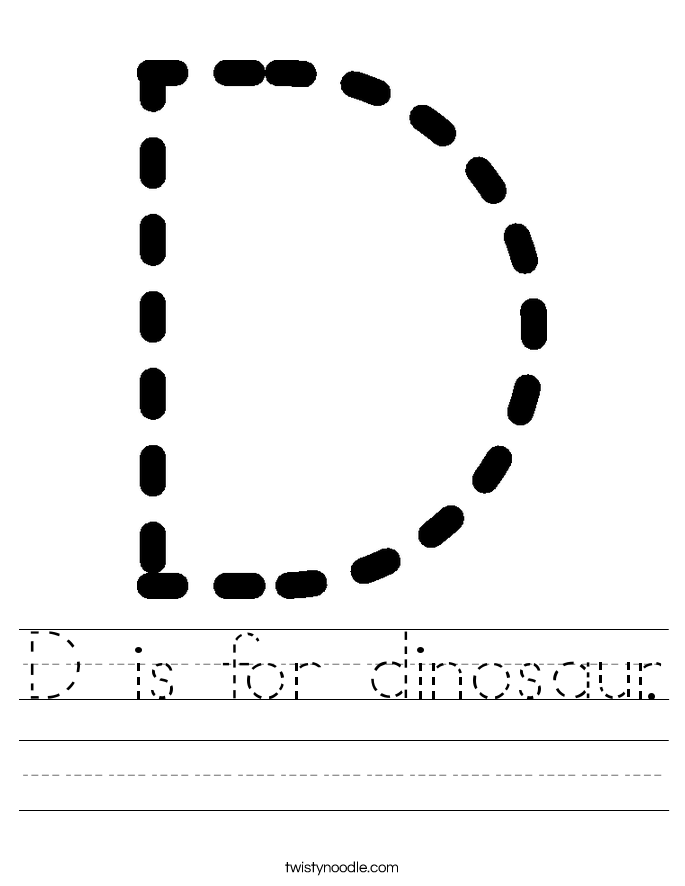 D is for dinosaur. Worksheet