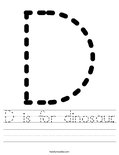 D is for dinosaur. Worksheet