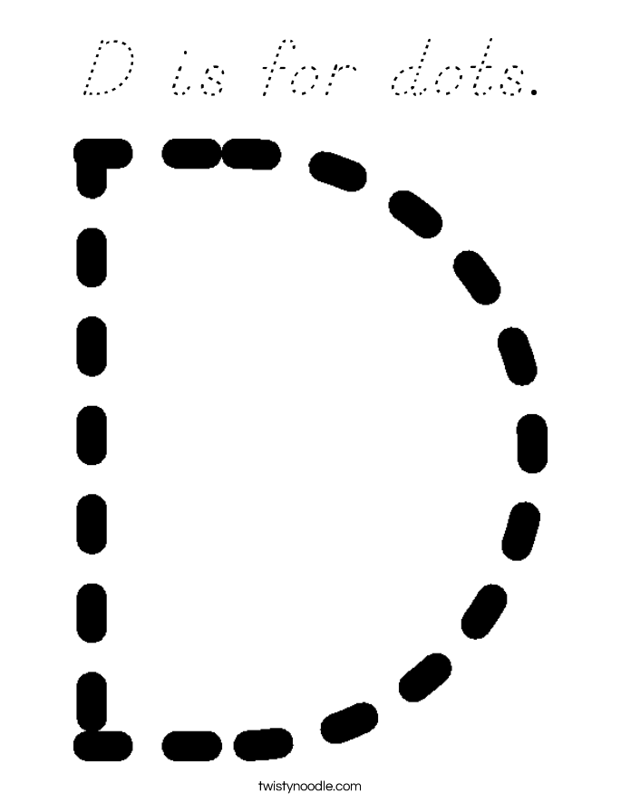 D is for dots. Coloring Page