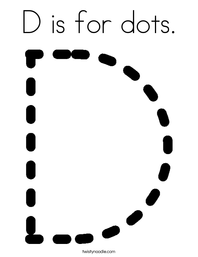 D is for dots. Coloring Page