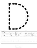 D is for dots. Worksheet