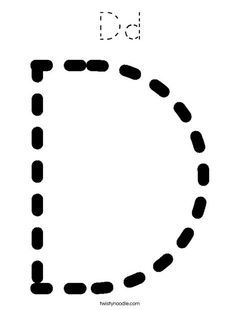 Tracing Letter D Coloring Page