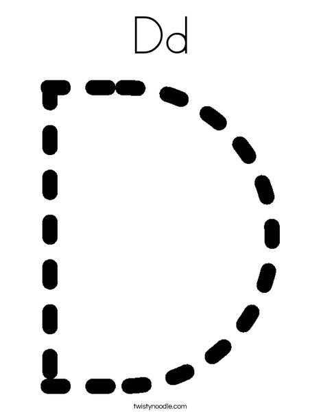 Tracing Letter D Coloring Page