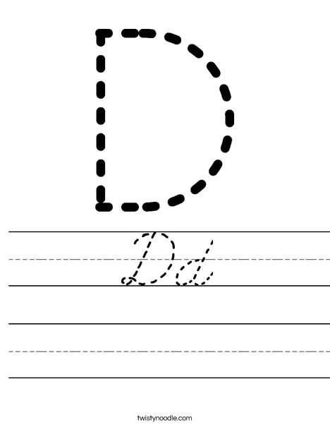 Tracing Letter D Worksheet