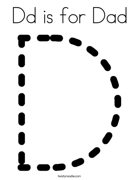 Tracing Letter D Coloring Page