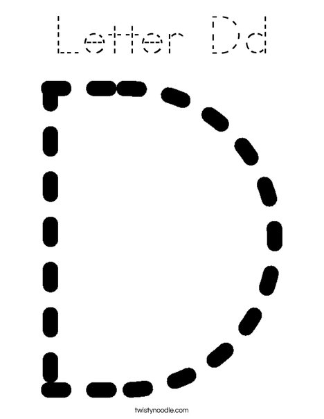 Tracing Letter D Coloring Page