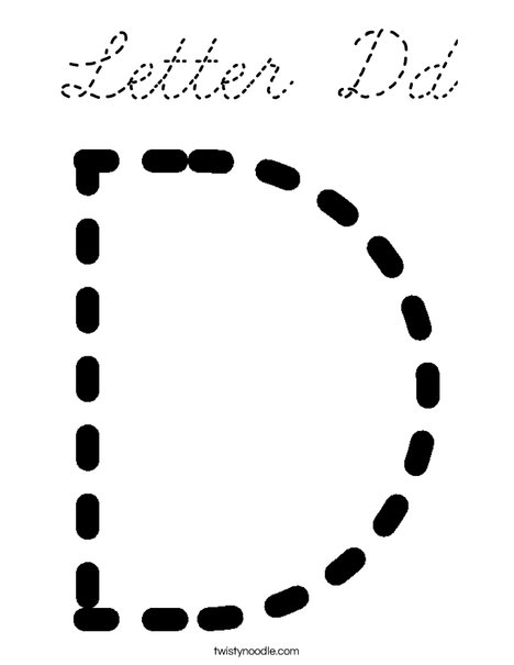 Tracing Letter D Coloring Page