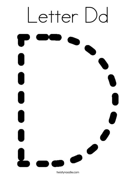 Tracing Letter D Coloring Page