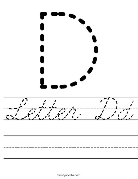 Tracing Letter D Worksheet