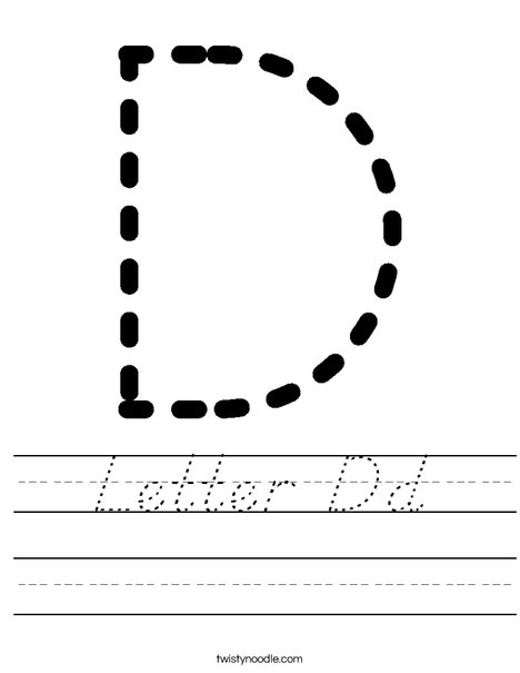 Tracing Letter D Worksheet