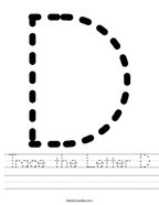 Trace the Letter D Handwriting Sheet