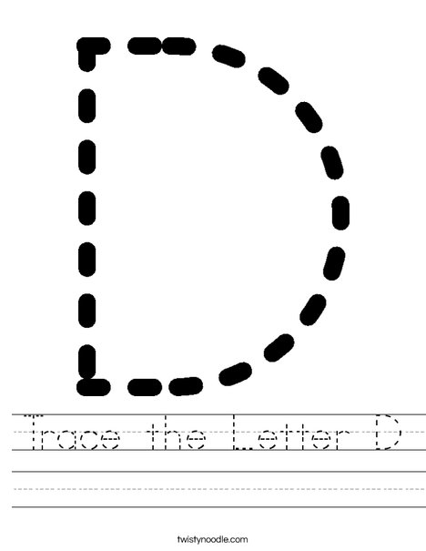 Tracing Letter D Worksheet