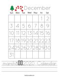 march　2020 Calendar Worksheet