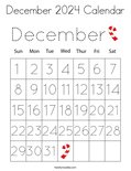 December 2024 Calendar Coloring Page