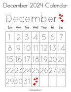 December 2024 Calendar Coloring Page