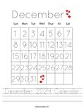 December 2024 Calendar Worksheet