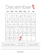 December 2024 Calendar Handwriting Sheet