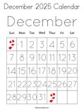 December 2025 Calendar Coloring Page