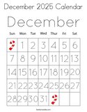 December 2025 Calendar Coloring Page