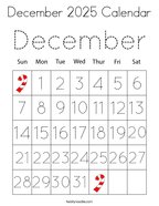 December 2025 Calendar Coloring Page
