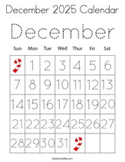 December 2025 Calendar Coloring Page