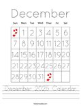 December 2025 Calendar Worksheet
