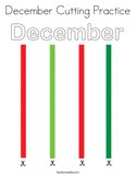 December Cutting Practice Coloring Page