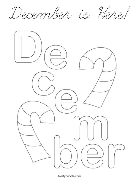 December is Here! Coloring Page